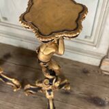 Pair of carved wooden pedestals, black and gold patina circa 1900