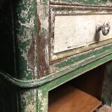 Old wooden dresser, aged green patina
