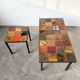 Pair of glazed ceramic coffee tables
