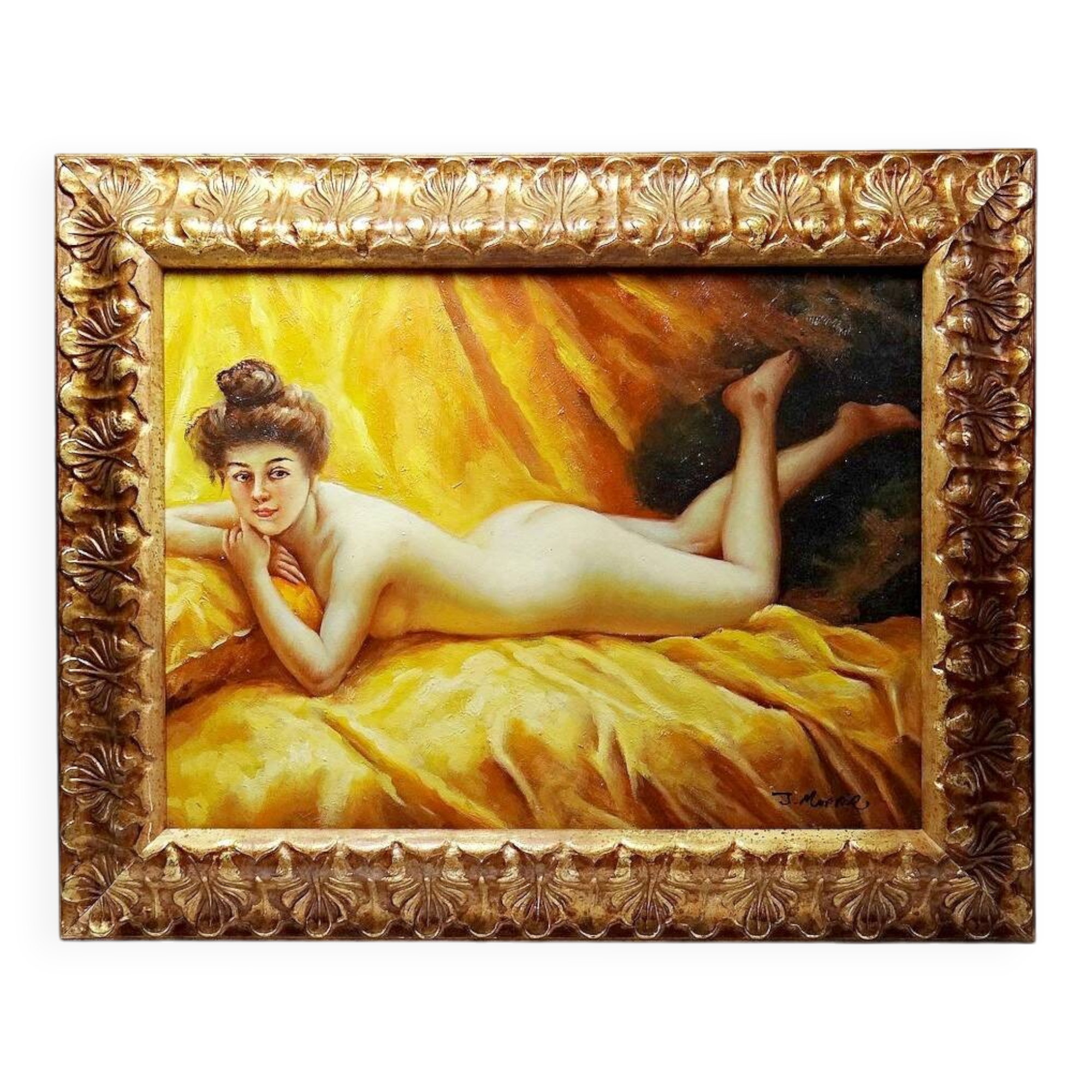 Tableau "Nu au coussin" "La paresseuse" d'après Daniel Hernández Morillo