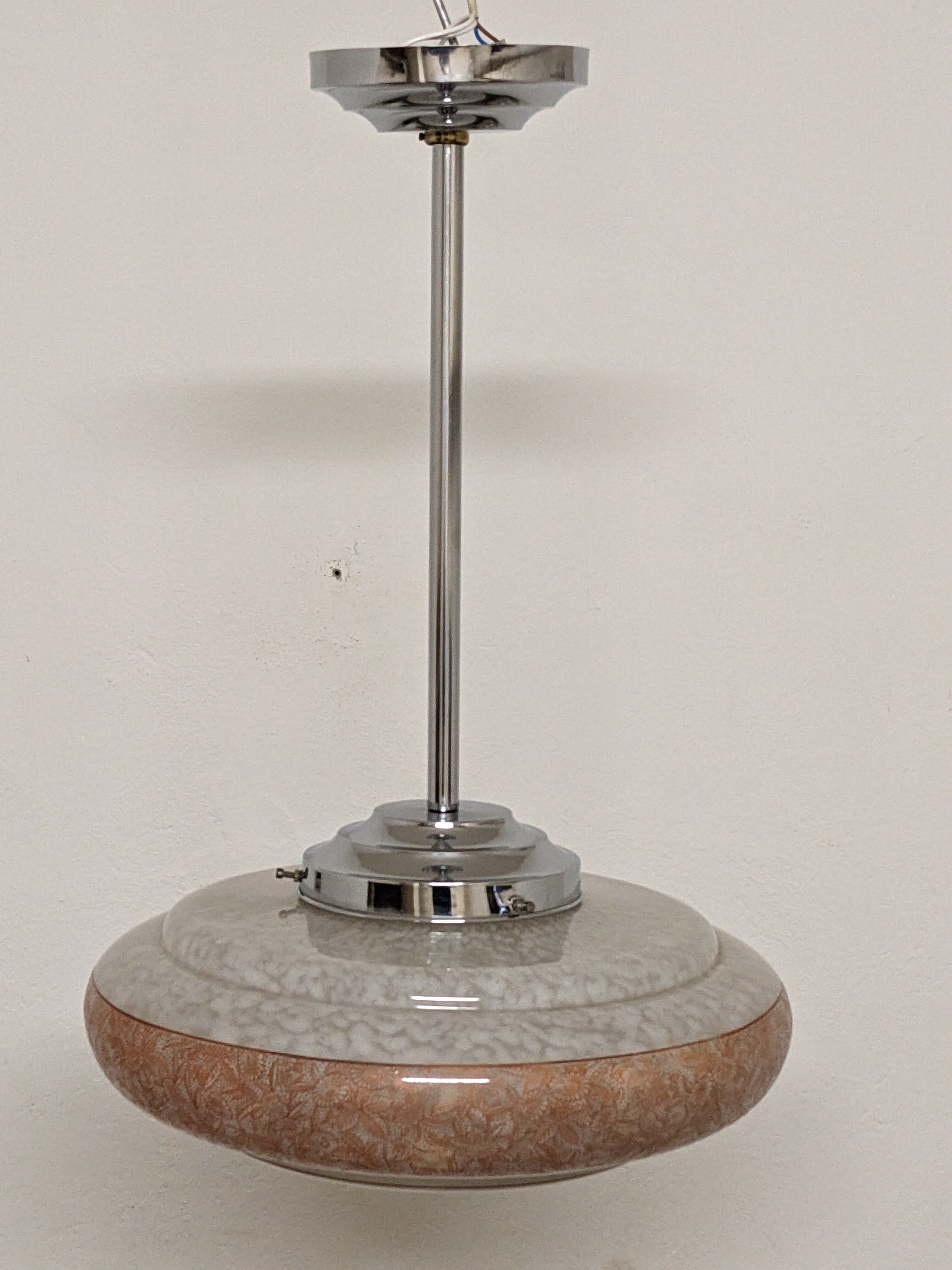 Art Deco XL pendant lamp in Clichy glass circa 1920