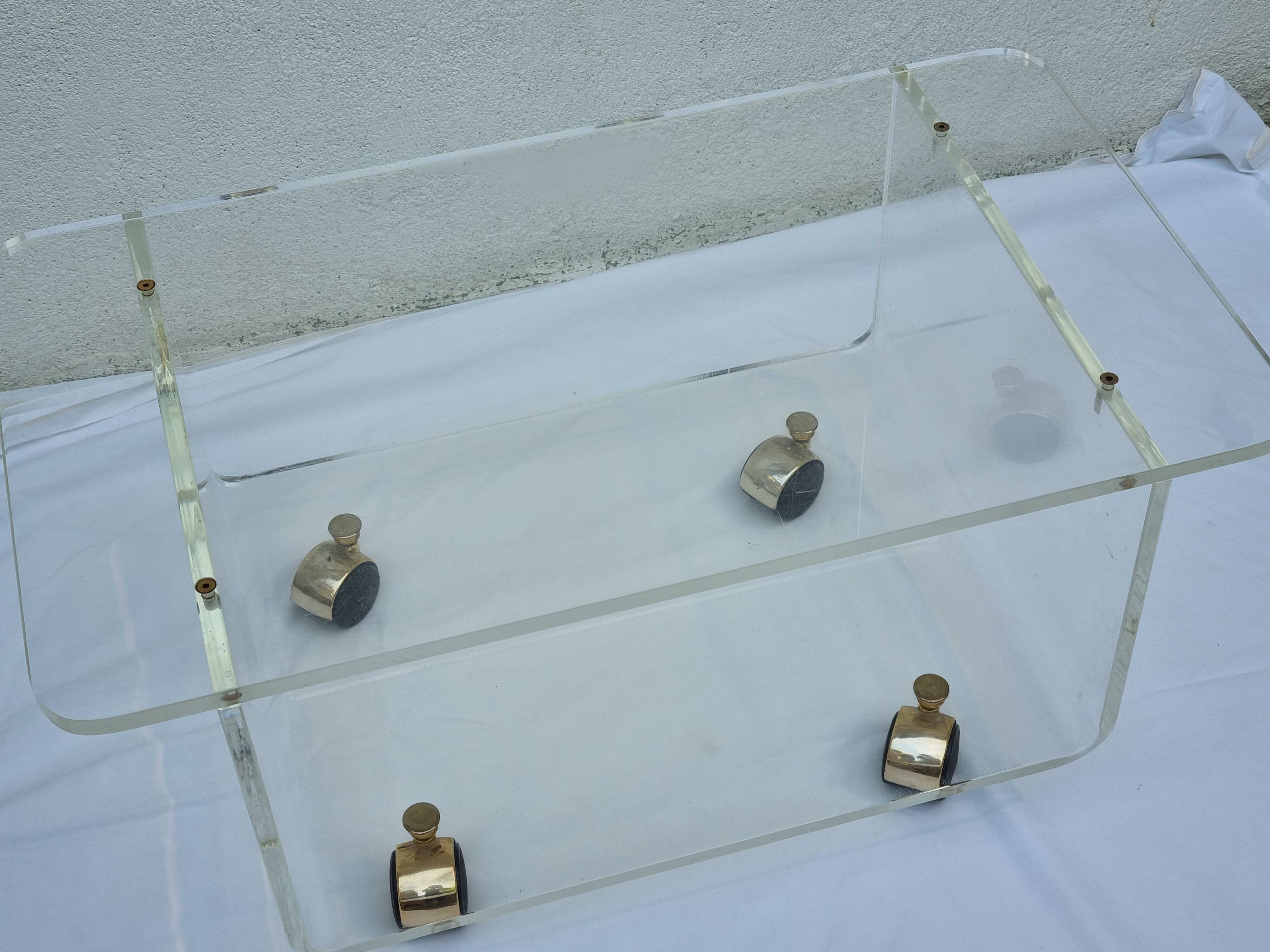 Plexiglas coffee table, David Lange design, 1970s