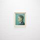 vintage beige frame mint green portrait man