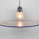 Space Age Italian Bubble Glass & Chrome Pendant Light, 1970's