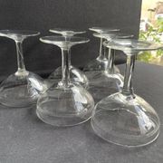 6 engraved crystal champagne glasses – Art Deco