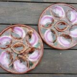 2 majolica oyster plates, Vallauris