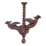 Antique lamp or candlestick, hand-carved, turned wood, Renaissance style