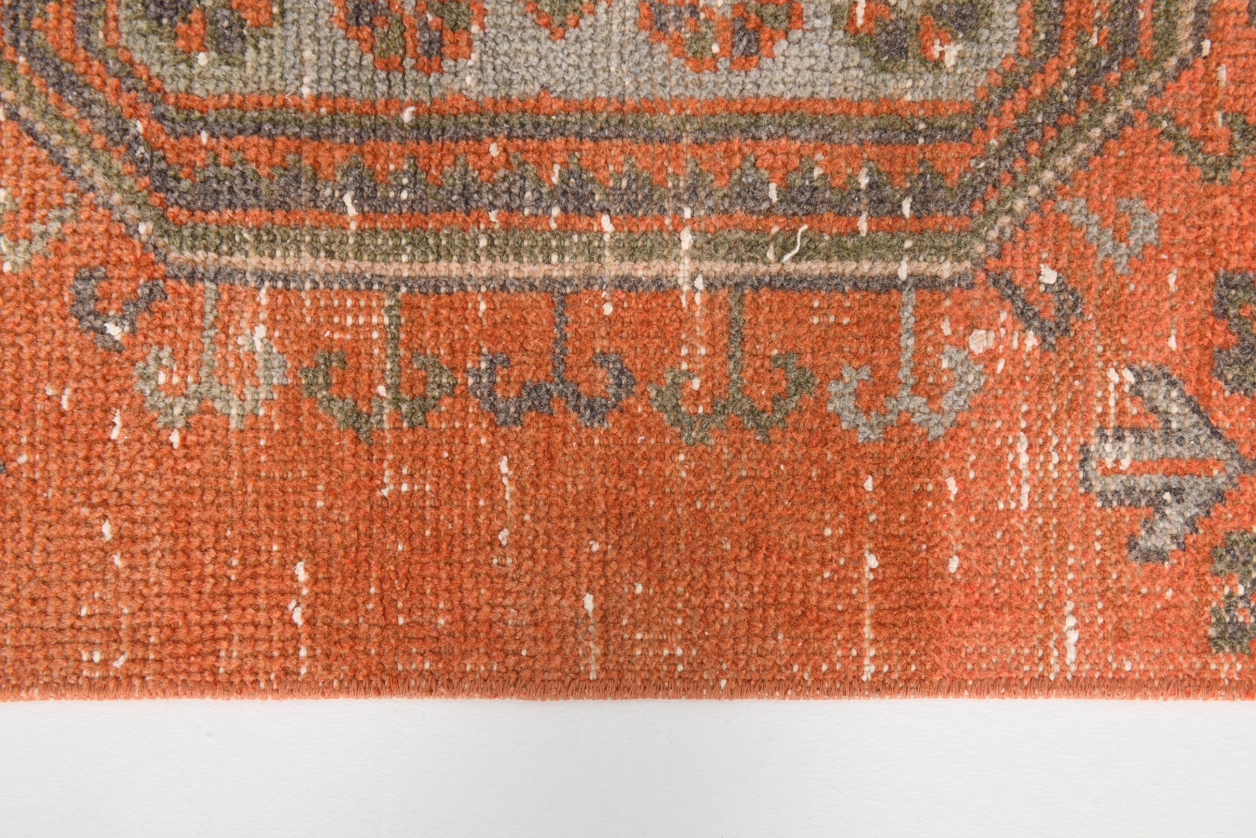 Tapis de couloir vintage rouge corail classique, 75 x 357 cm