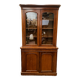 English showcase in two mahogany bodies and 19th century veneer