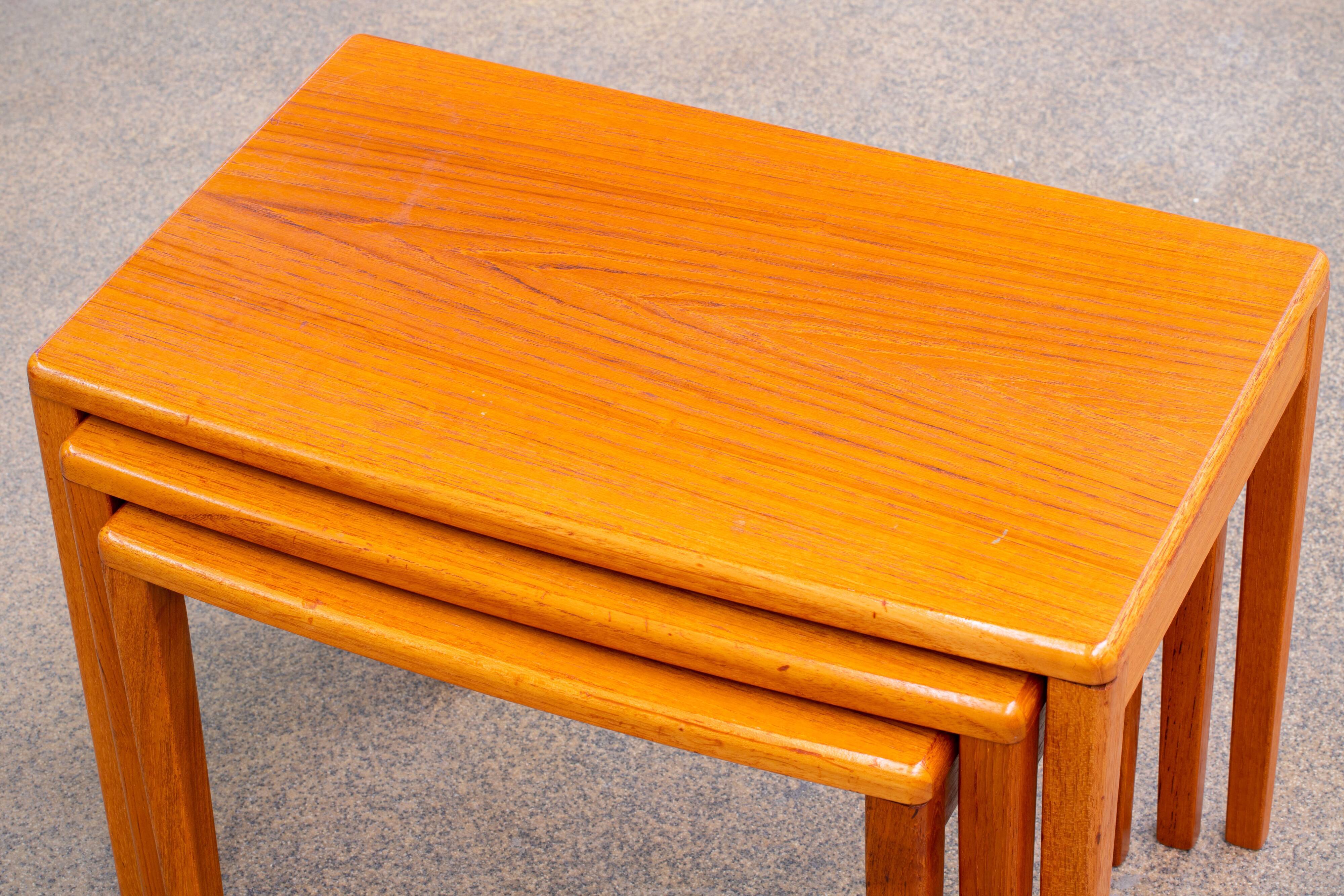 Scandinavian teak nesting coffee tables