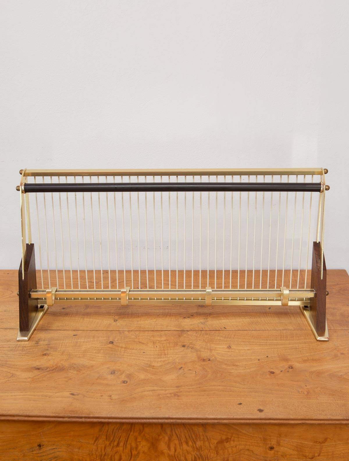 50s wall coat rack in wood and metal
