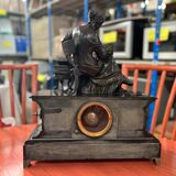 Old Napoleon III clock with bronze statuette