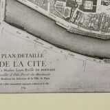 Carte historique de l'Ile de la cité à Paris en 1754