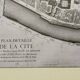 Historical map of the Ile de la Cité in Paris in 1754