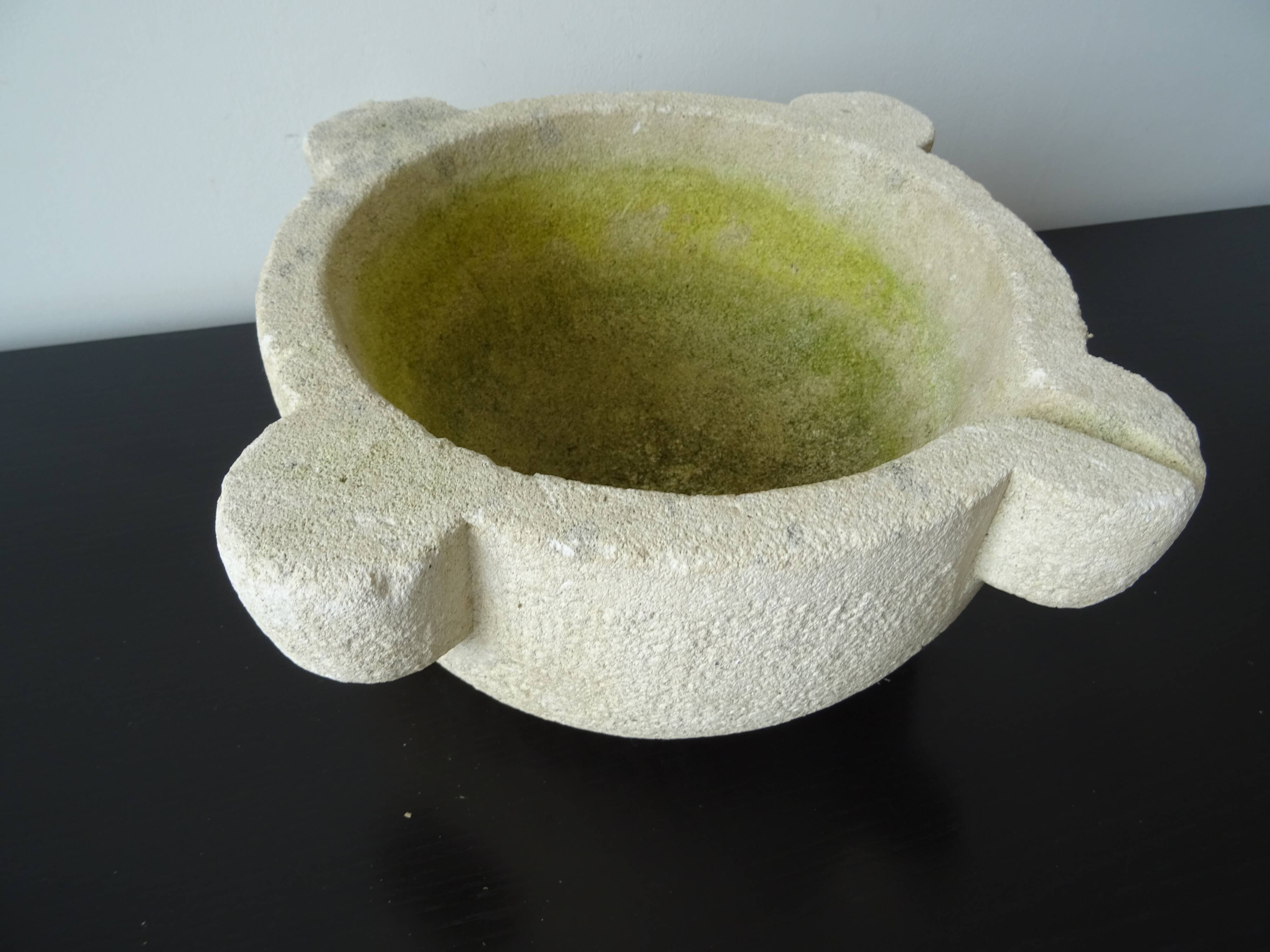 Old Provencal stone mortar