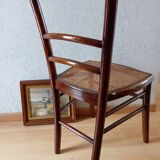 Chaise bois assise cannage, style campagne, 1920 env