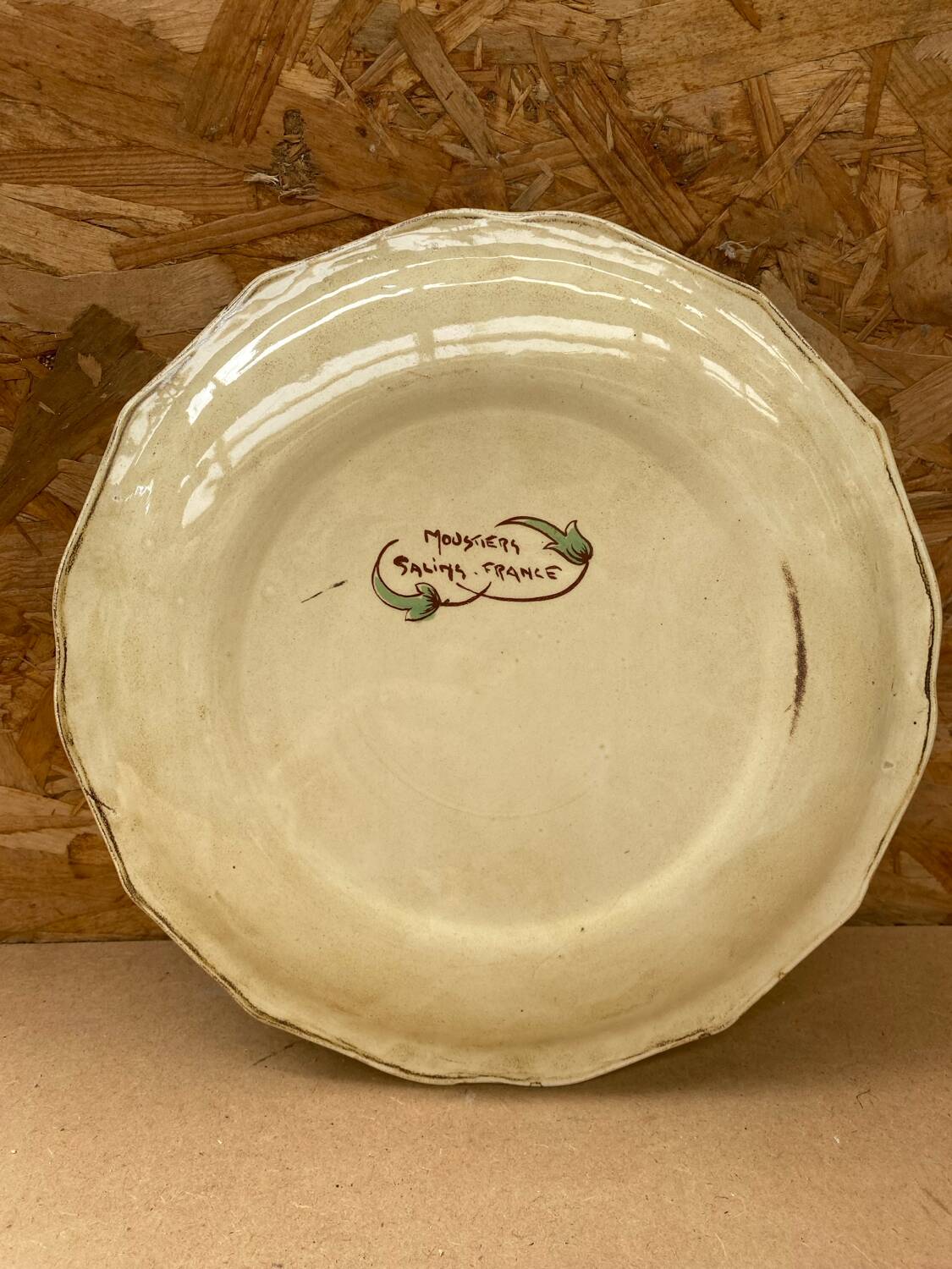Old Plate MOUSTIERS Salins Ceramic Decor Old Vintage #B196