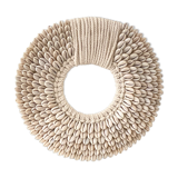 Decorative Papou necklace disc of cauri shells and rope