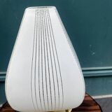 Pair of bedside lamps, glass and brass, 1950