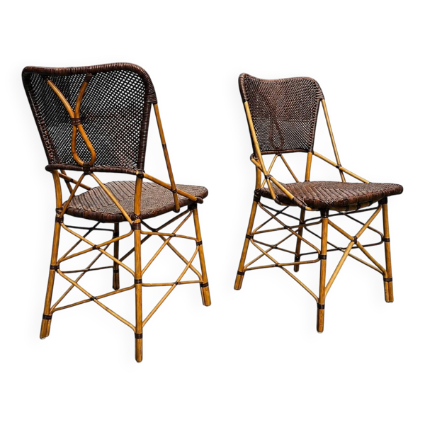 2 x chaise Yamakawa CD-672 par Yuzuru Yamakawa / Yamakawa Rattan