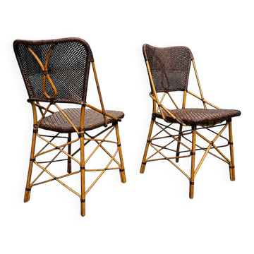 2 x chaise Yamakawa CD-672 par Yuzuru Yamakawa / Yamakawa Rattan