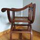 Armchair Curule Dagobert wood and rattan canning