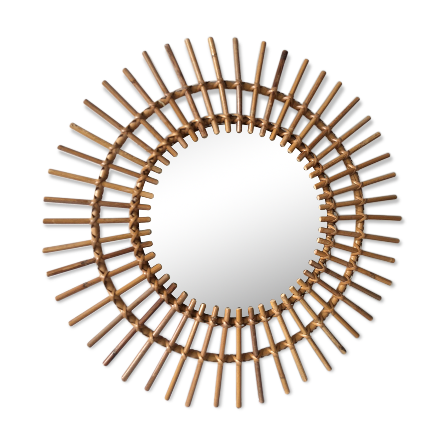 Sun vintage rattan mirror 47cm diameter