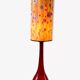 Large red Murano style Italian blown glass lamp and seventies lampshade from the 70s