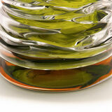 'Tamtam Honey' vase in crystal and green glass - Sem Schanzer (as l'Anverre