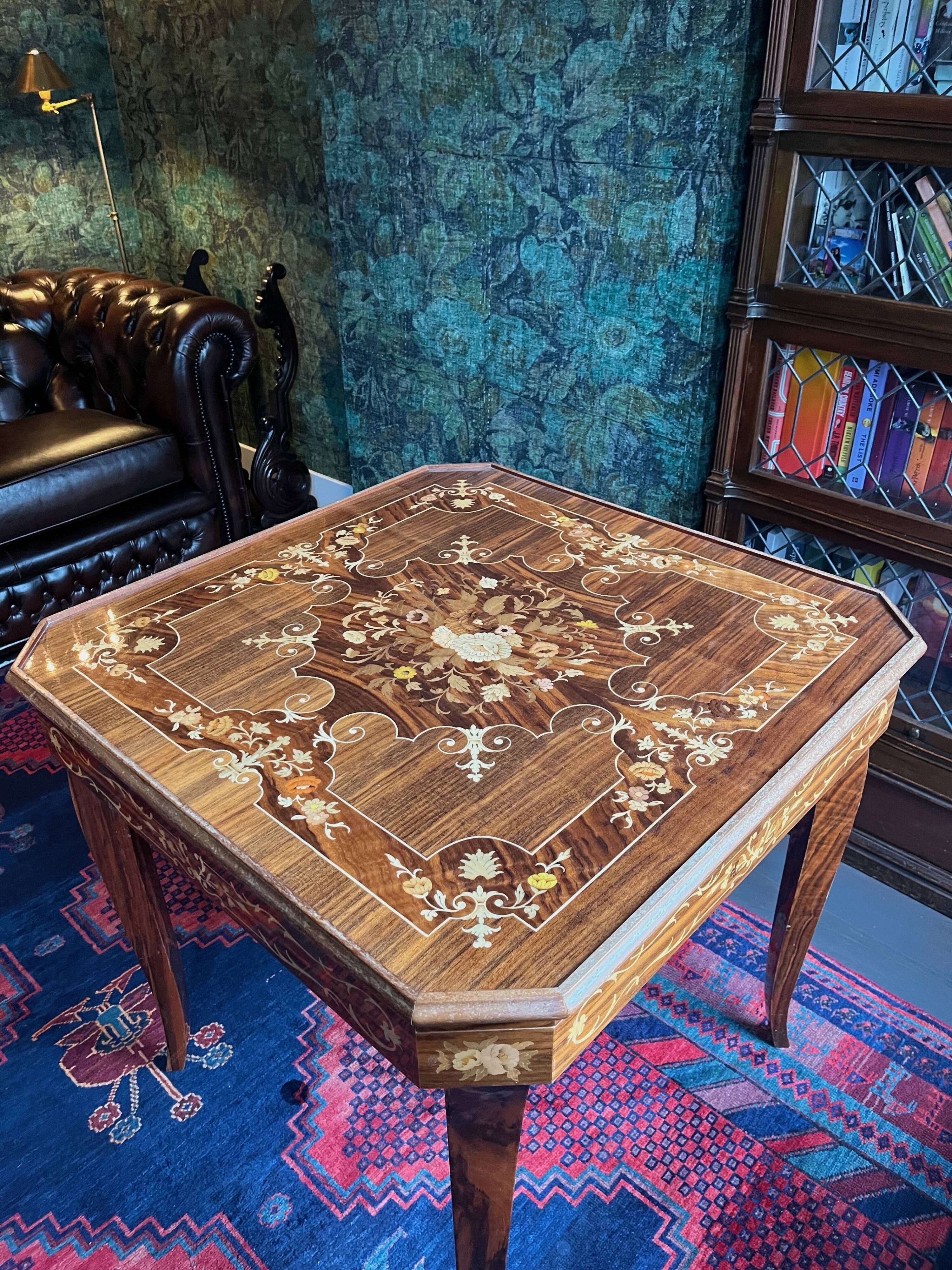 Mid-Century Italian Marquetry Multi-Game Table in Walnut & Mahogany, c. 196