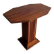 Table d'appoint en bois bourgogne-brun de l'entre-deux-guerres avec base à colonne cannelée, Belgique 1930