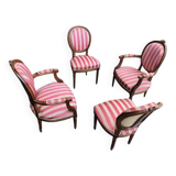 Ensemble 2 Fauteuils + 2 Sièges Louis XVI