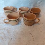 Lot de 5 tasses à café en grès vintage