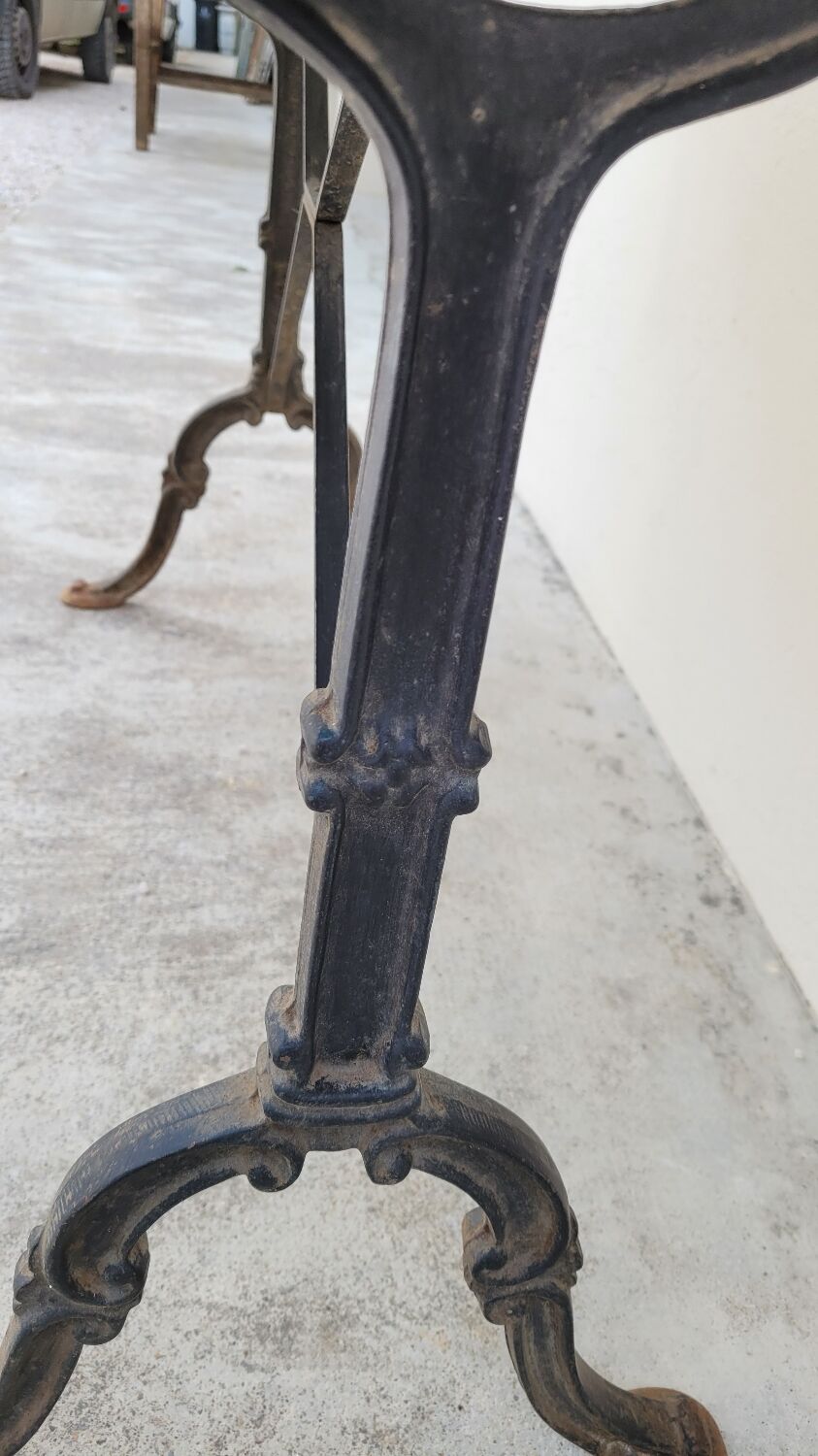 Restaurant bistro table in marble and cast iron signed godin