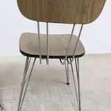 Paire de chaises Formica 1970 pieds Eiffel marron