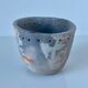Signed ceramic pot with plant decoration