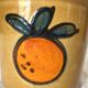 Large ceramic pot, Orange décor, 70s