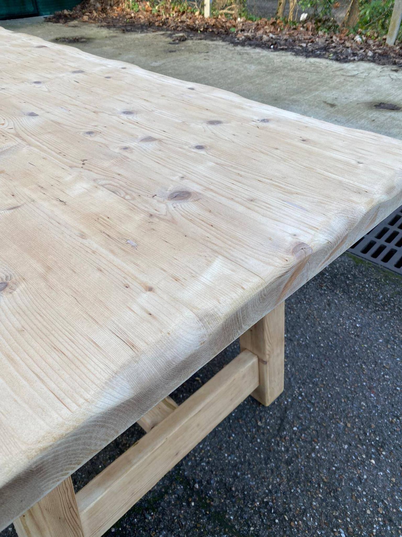 Table de ferme Georges Robert 1960 rénovée en pin massif brut 200cm