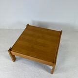 Modernist two-sided beech coffee table, 70s