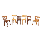 Lot de 6 chaises bistrot dépareillées vintage