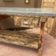 Establishment, counter, wooden and zinc serving table.