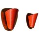 Pair of orange plexiglass and curved brass wall lights, 1950s, Germany