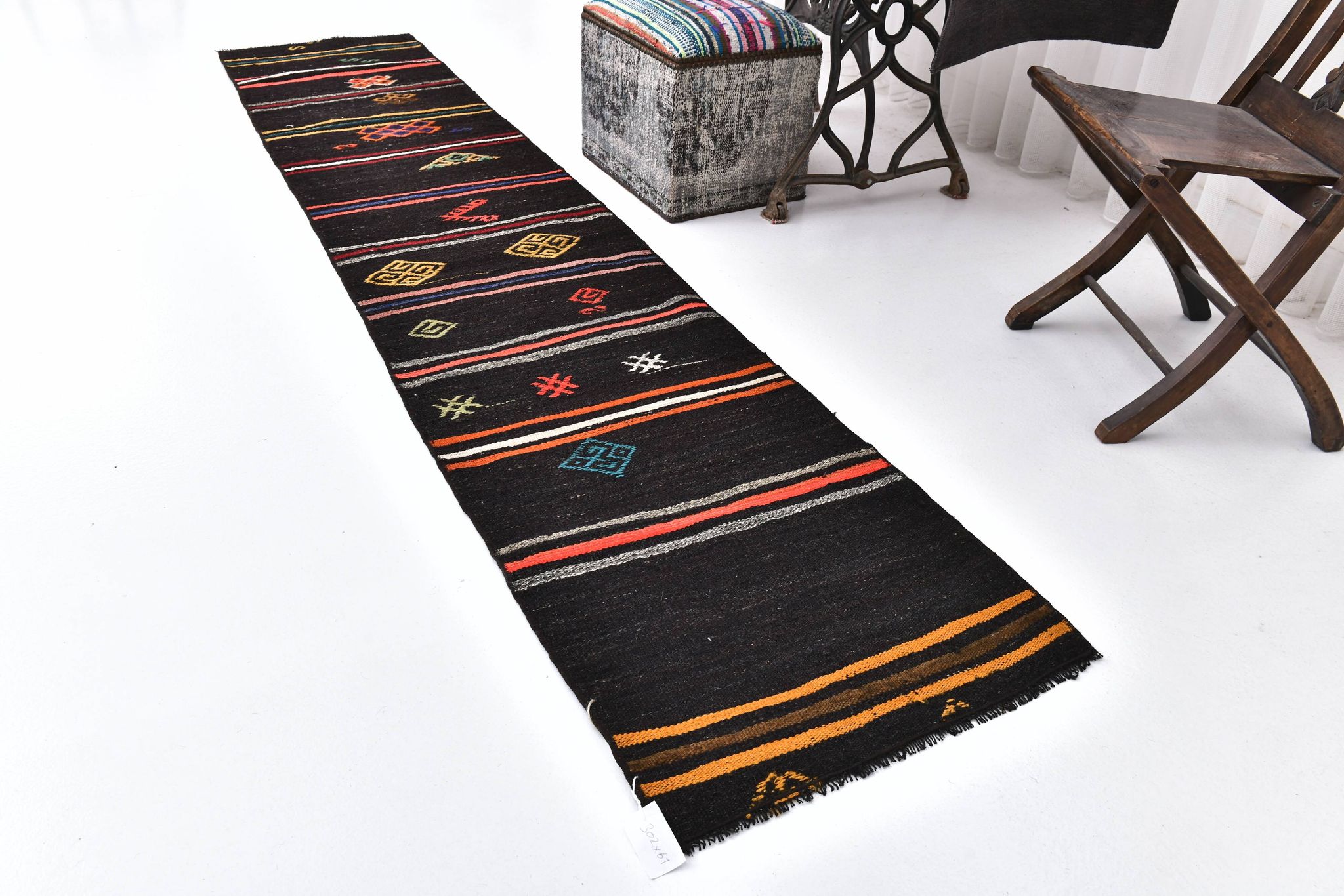 2x10 Antique Turkish Vintage Kilim Runner Rug 61x302Cm SK 243477