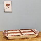 Vintage raw dish in the form of a tray with 4 compartments