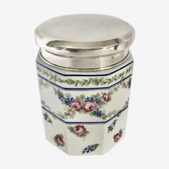 Tetard Frères - Silver And Porcelain Tobacco Pot