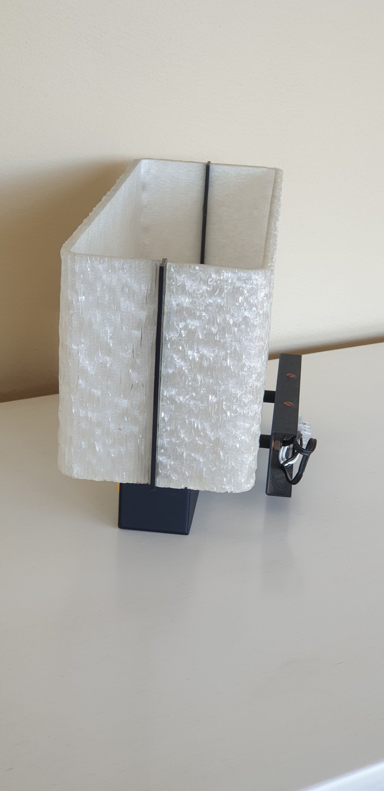 Wall lamp Arlus brass prespex 1950/1960 vintage