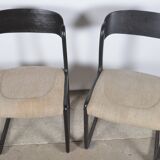 Lot de 3 chaises traineau noir Baumann