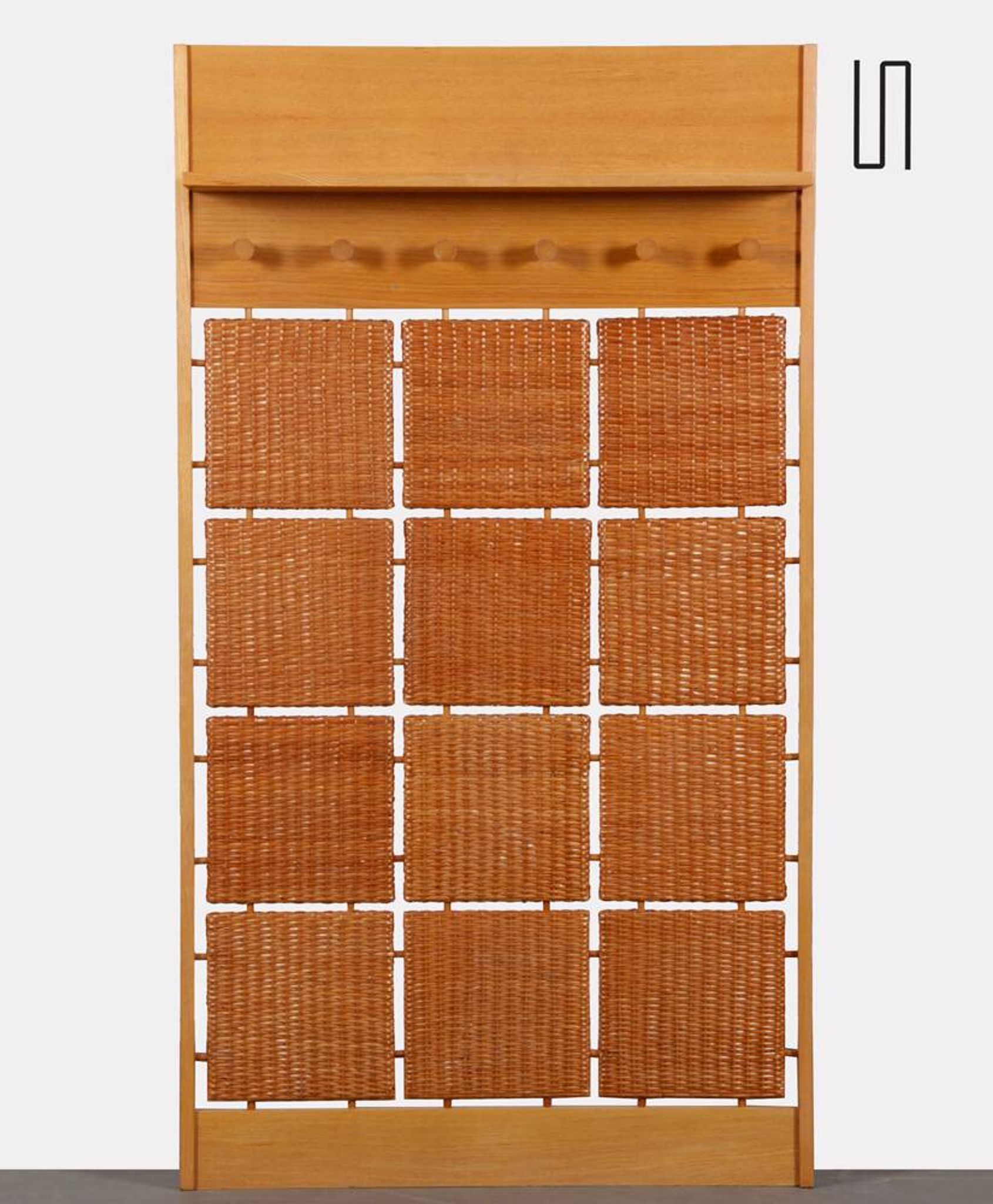 Rattan coat rack produced by Uluv in the 1960s