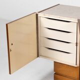Mid-Century Modern Sideboard, Wood and Travertine, 1970s