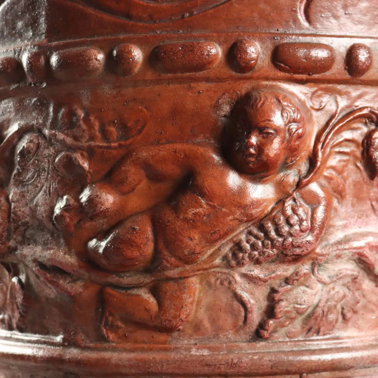 Ancient vase with terracotta stand Italy 20th Century